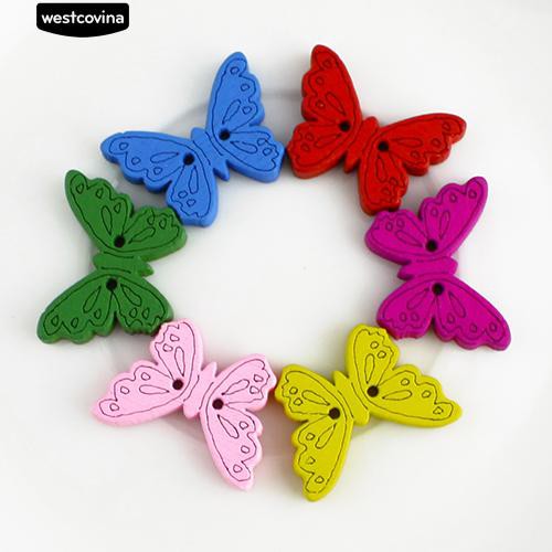 Set 100 Nút Gỗ 2 Lỗ Hình Các Con Vật Đáng Yêu