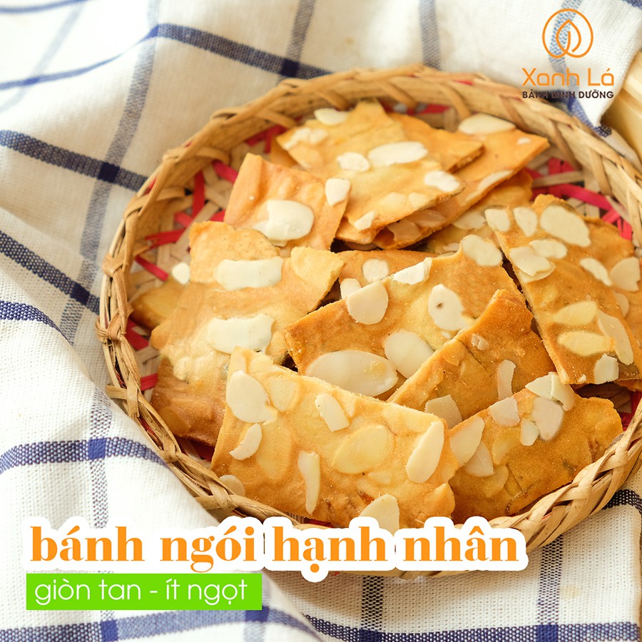 [CHÍNH HÃNG] Bánh Ngói Hạnh Nhân Ăn Kiêng, Giảm Cân Xanh Lá Cam kết 100% Nguyên liệu sạch, Tự nhiên, Không chất bảo quản