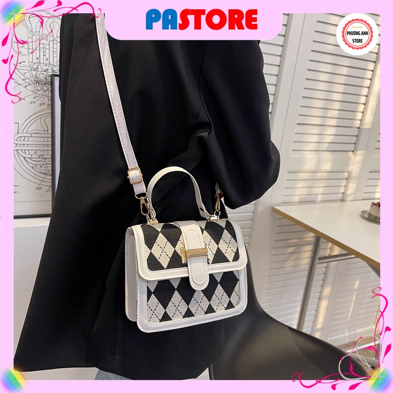 Túi xách nữ đeo chéo, họa tiết caro, chất liệu cao cấp, hot trend 2022 PHUONGANHSTORE.