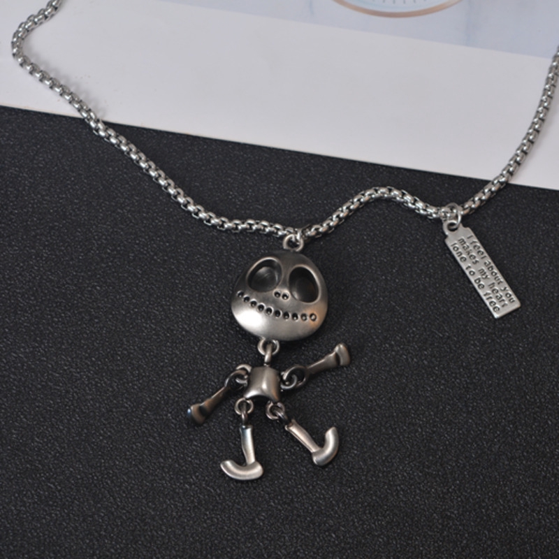 Dây Chuyền Mặt Đầu Lâu Ngoài Hành Tinh Bằng Thép Titan 2288