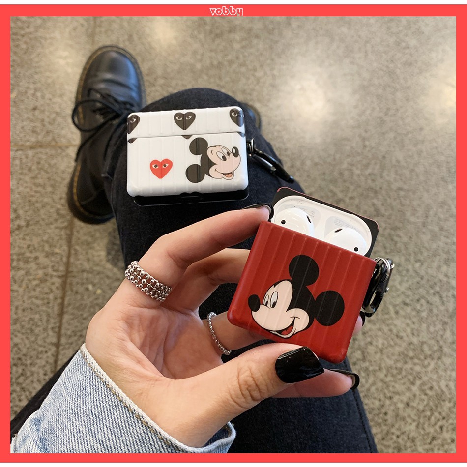 Vỏ Bảo Vệ Hộp Sạc Tai Nghe Hình Chuột Mickey Dễ Thương Cho Apple Airpods / Airpods Pro