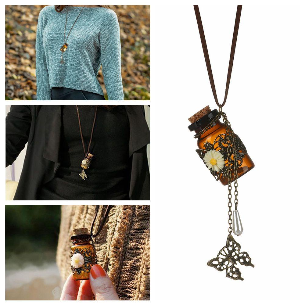 MAG Vòng cổ Da Phối Nút Bần Phong Cách Retro