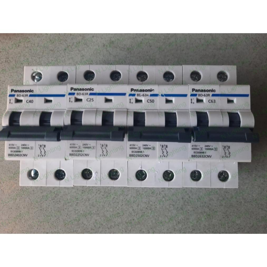 CB tép - MCB 1 Pha, 2 pha Panasonic 16A 20A 32A 40A 50A 60A - RCBO Sino