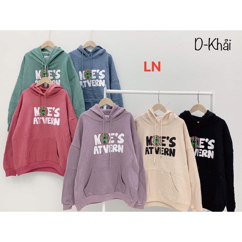 áo hôdie nỉ mũ thụng rộng, áo hoodie nỉ bông in chữ ngực