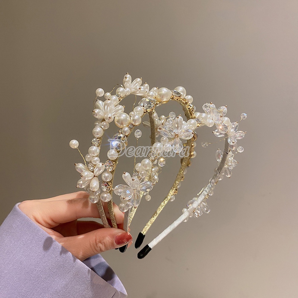 Băng Đô Đính Đá Và Ngọc Trai Xinh Xắn Dành Cho Nữ