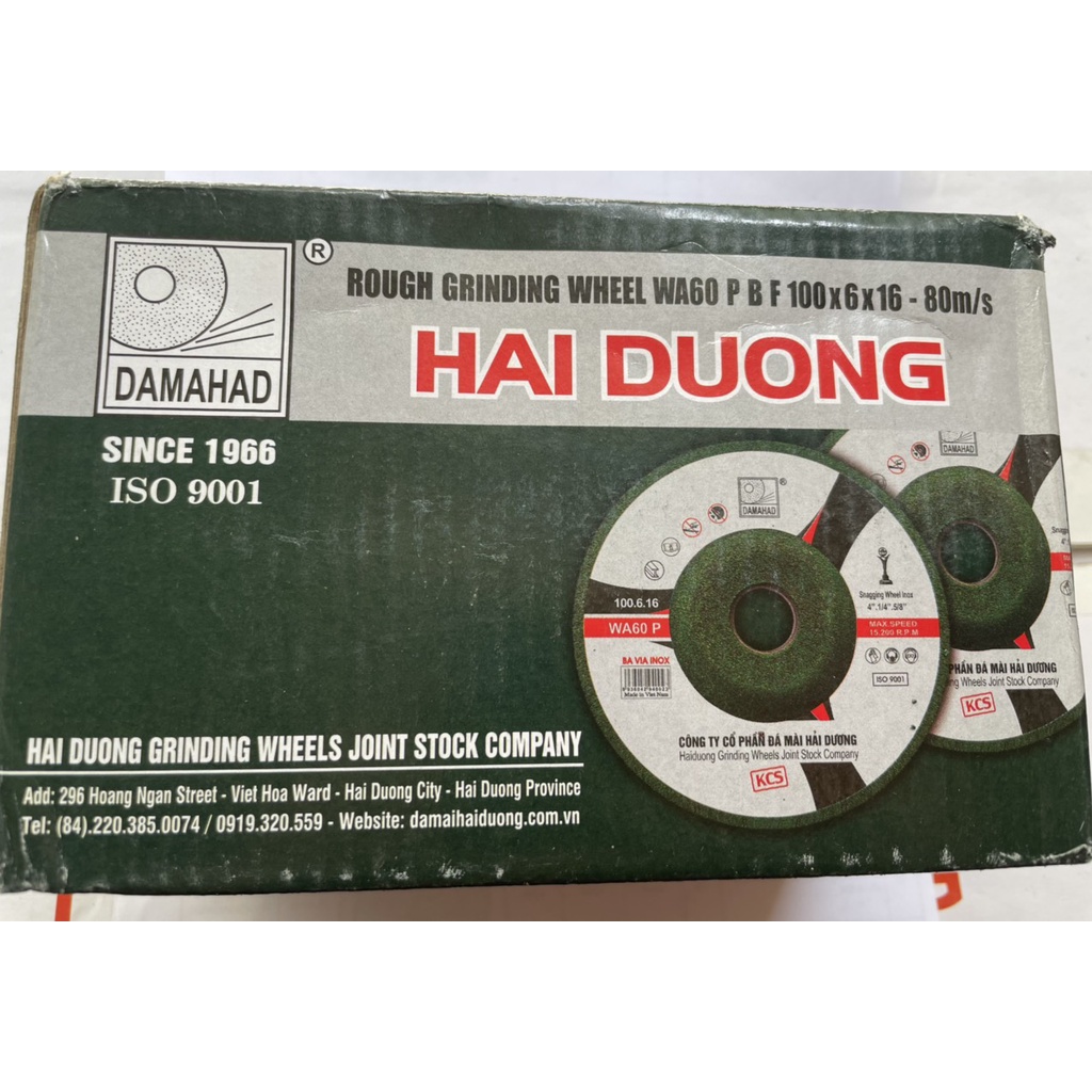 ĐÁ MÀI BAVIA XANH,ĐEN 1 TẤC 100X6.0X16MM HẢI DƯƠNG HÀNG CHÍNH HÃNG CÔNG TY