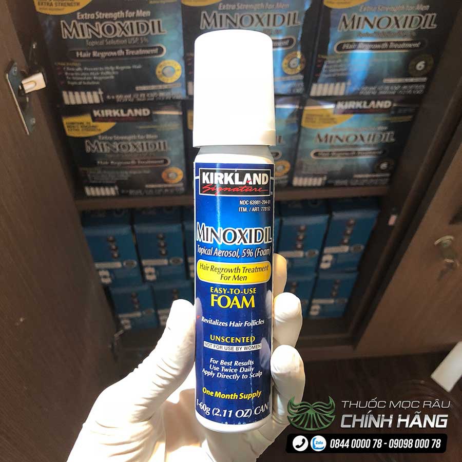 Dung dịch mọc râu tóc Minoxidil 5% dạng bọt