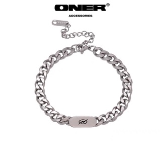 Vòng tay ONER Thép Titan ( không gỉ ) "Laser Logo Bracelet" ( Bảo Hành Thép 1 Tháng )