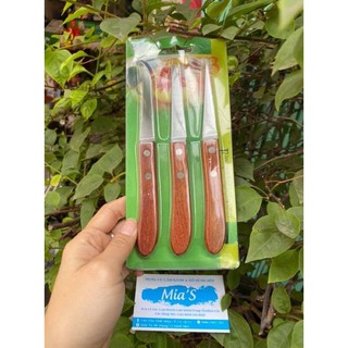 Set 3 dao cán gỗ Tỉa trái cây