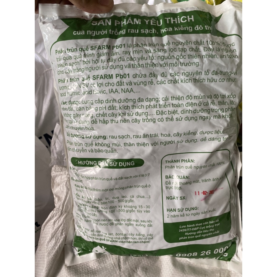 Phân trùn quế cao cấp Sfarm (Pb01 túi 2kg) - Phân trùn quế Đặng Gia Trang
