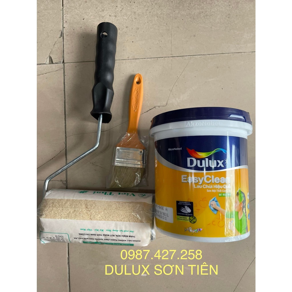 Combo 1 lít sơn nội thất dulux easyclean mịn + 1 lăn nhỡ + 1 chổi quét - ảnh sản phẩm 1