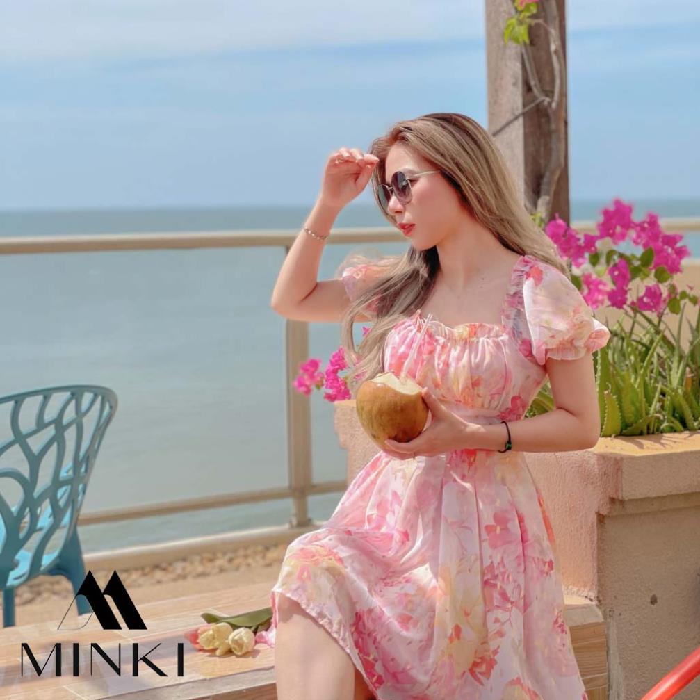 [TTTK] ĐẦM HOA HỒNG VOAN MÚT NGỰC - CHẤT LIỆU CAO CẤP - MÀU HỒNG BÁNH BÈO | BigBuy360 - bigbuy360.vn