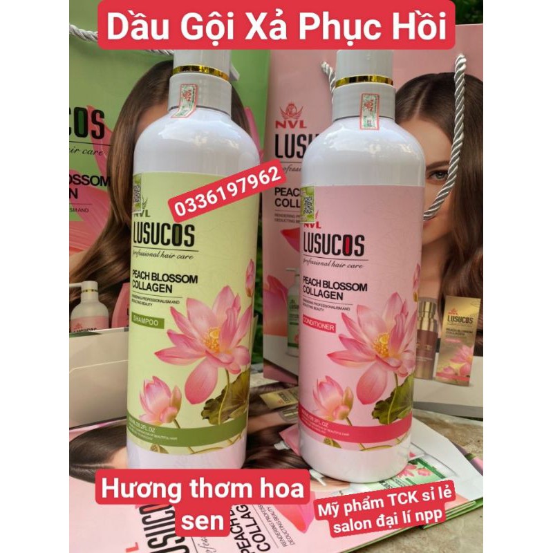 [HÀNG CHÍNH HÃNG] DẦU GỘI XẢ HƯƠNG PHỤC HỒI HƯƠNG THƠM HOA SEN LUSUCOS 800MLX2