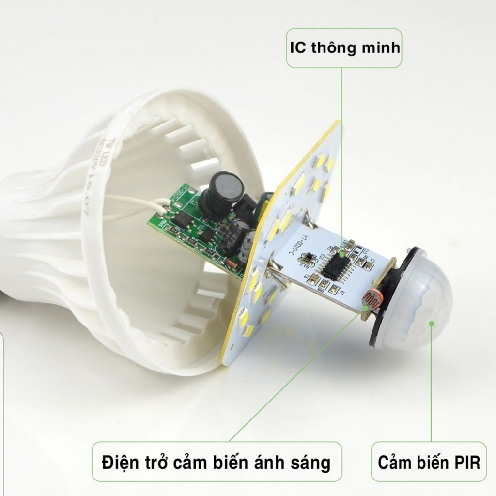 Bóng đèn cảm ứng hồng ngoại chuyển động thông minh 9w