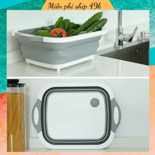 Bộ chậu gấp gọn kèm thớt đa năng 88011 MIỄN PHÍ SHIP 49K