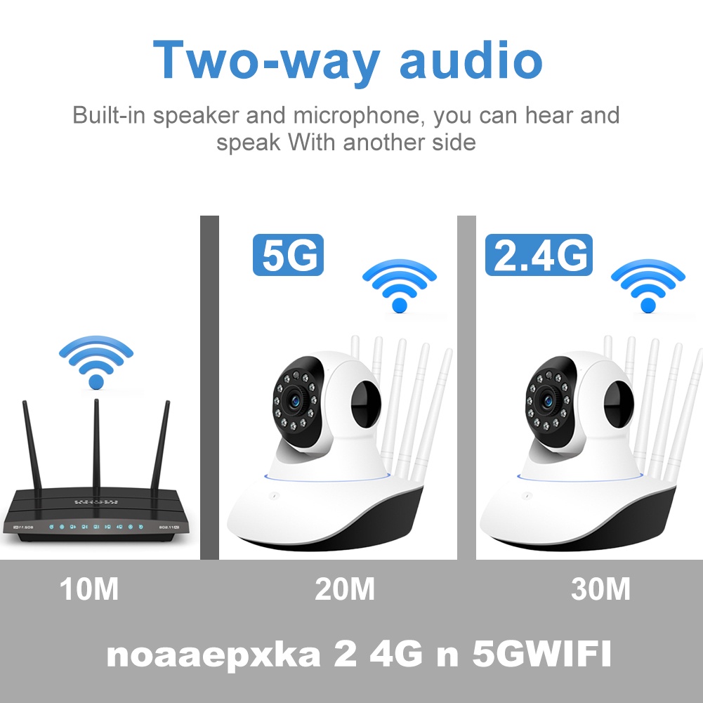 Camera an ninh wifi 5G không dây tầm nhìn ban đêm tự động theo dõi vật thể điều khiển từ xa 360 độ BABY MONITOR