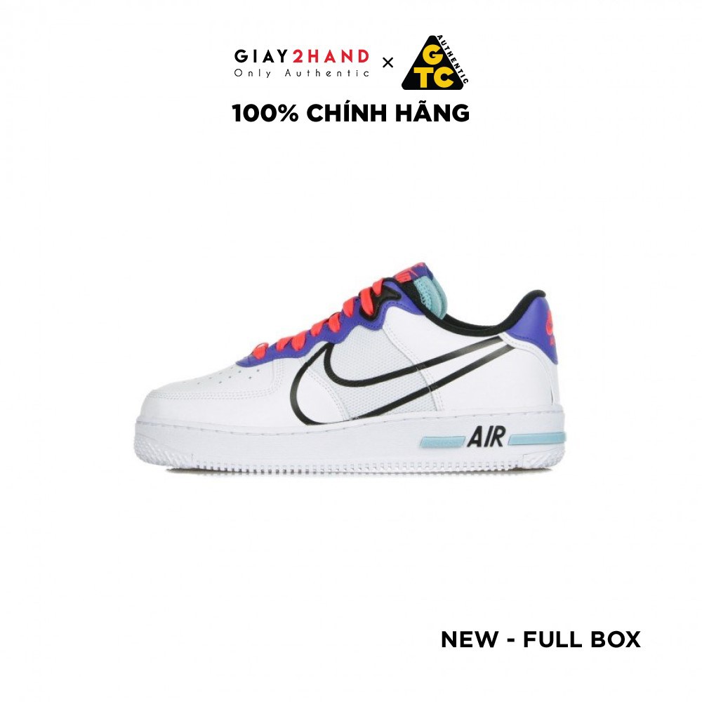 (NEW) Giày Sneaker Thể Thao NIKE AIR FORCE 1 REACT GS CD6960-101 Chính Hãng 100%