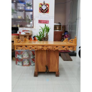 Bàn thờ treo tường gỗ gõ đỏ ngang 107cm