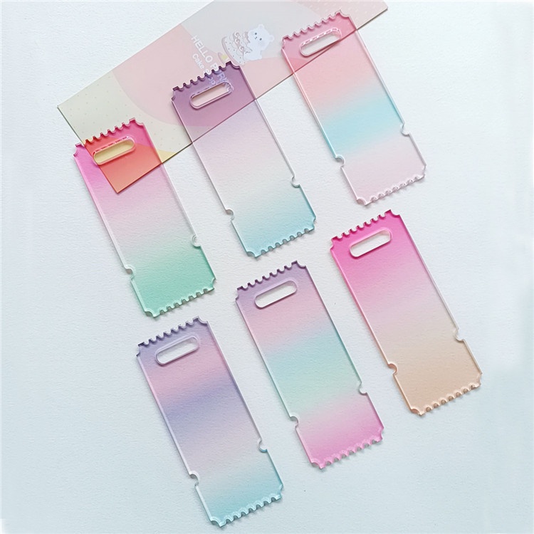 Miếng Dán Acrylic Màu Gradient Dùng Trang Trí Thẻ   /diy Gradient móc khoá acrylic