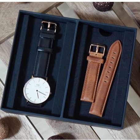 [GIFTSET]Đồng Hồ Nam Nữ Daniel Wellington Classic Sheffield Rose Gold White 36mm + ST Mawes Strap DW Chính Hãng