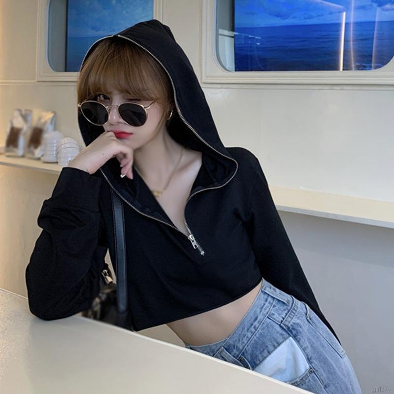 Áo hoodie lửng màu sắc thời trang | BigBuy360 - bigbuy360.vn