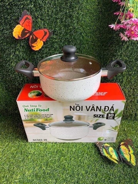 Nồi canh Vân đá chống dính GREENCOOK 20cm