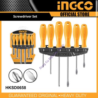 Ingco hksd0658 bộ 6 tuốc nơ vít bake và dẹp có nam châm