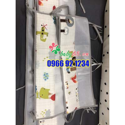 Set 4 tấm quây phối lưới 3D size 62x114 cm ( cũi 6in1 ) Nhận may theo size cũi bé