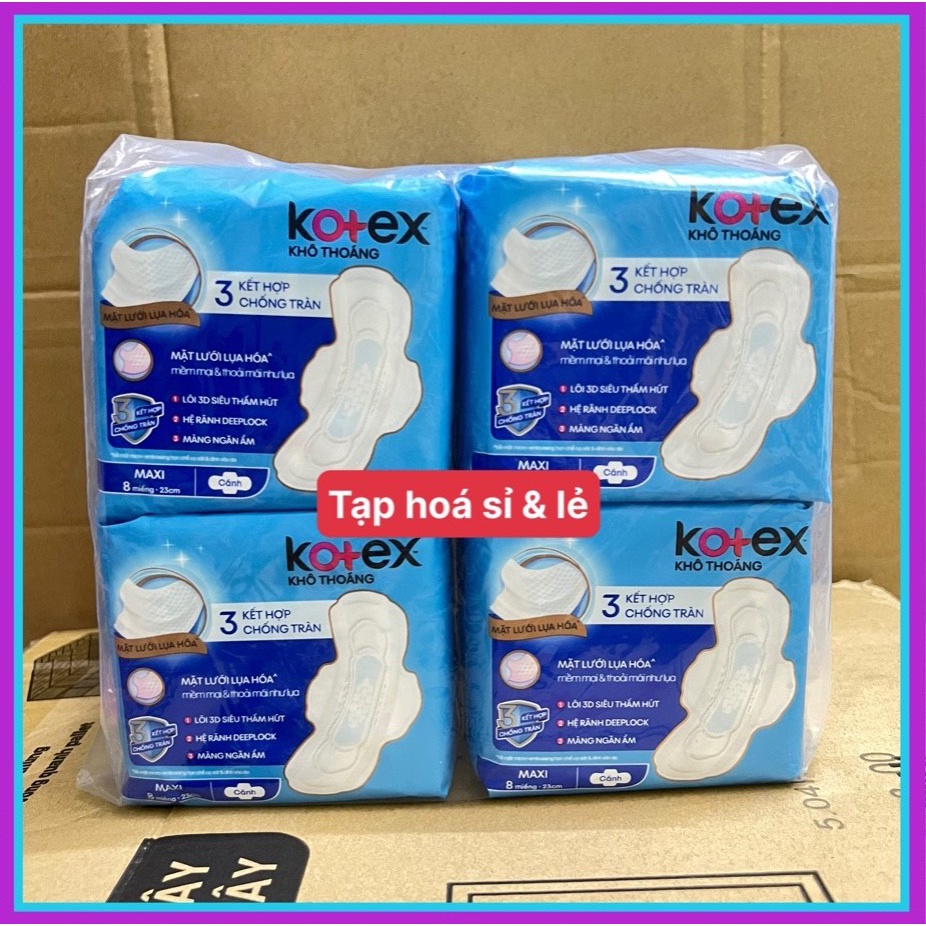 8 gói BVS Kotex dày có cánh khô thoáng (gói 8 miếng)