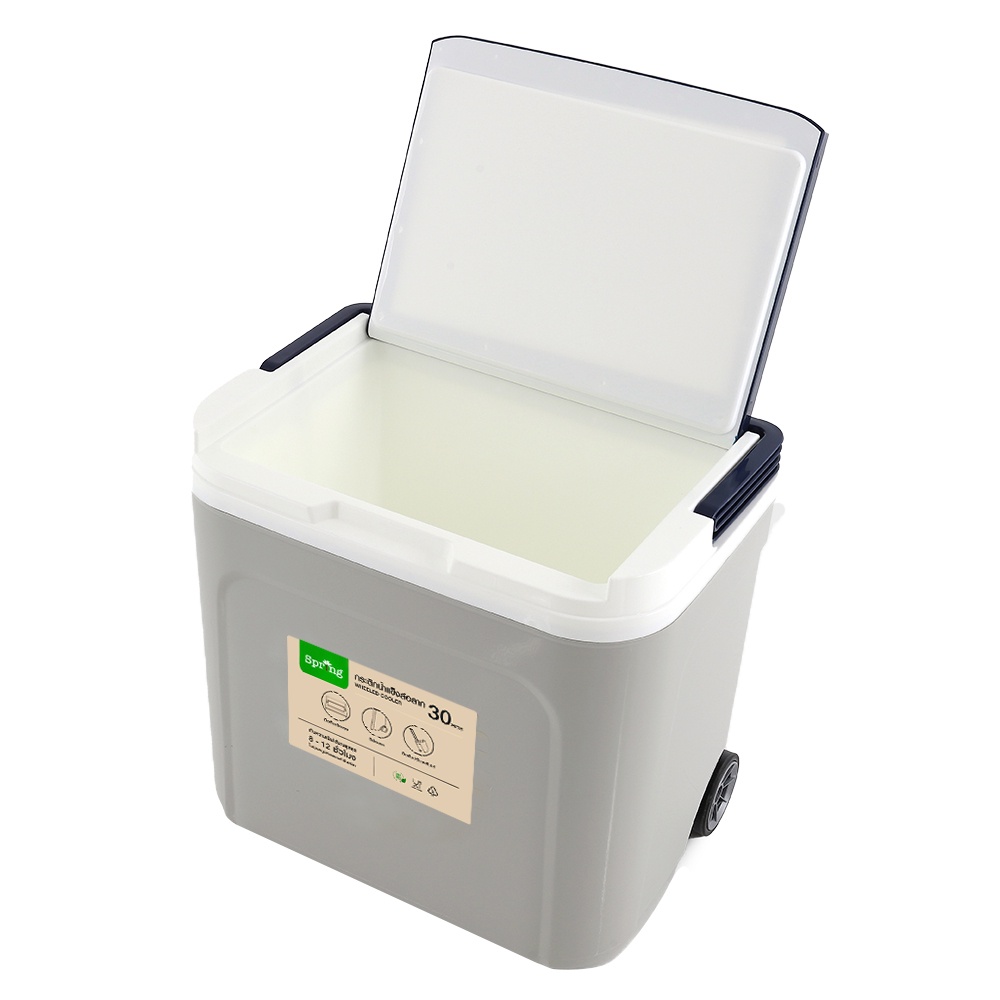 HomeBase SPRING Thùng đựng đá giữ nhiệt bằng nhựa có bánh xe 30L của Thái Lan W45.5XD37.5XH45cm màu xám/xanh dương