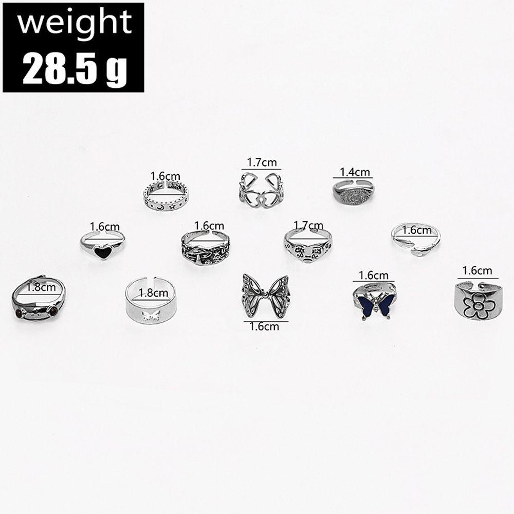 LILYES Set 12 Nhẫn Đeo Tay Phong Cách Vintage Hàn Quốc Cá Tính
