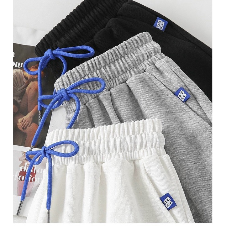 Quần đùi thun/Quần sooc nam nữ form rộng unisex in chữ AE có dây rút độc đáo RÔ STORE QS17
