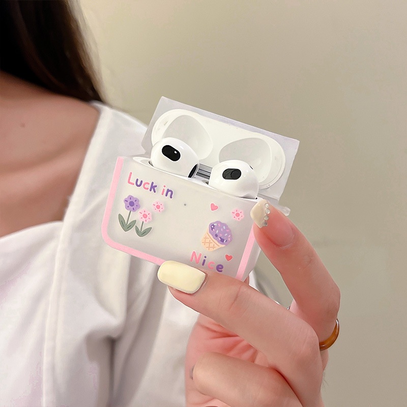 Vỏ Bảo Vệ Hộp Sạc Tai Nghe airpods pro / airpods3 Bằng Silicon Hình Vuông Họa Tiết Hoạt Hình