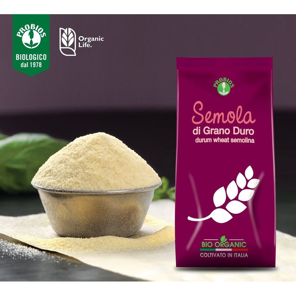[Protein 14,5%] Bột Mì Semolina Hữu Cơ 1kg ProBios Organic Durum Wheat Semolina Flour