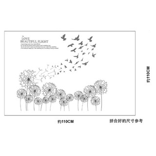 Decal dán tường Bồ công anh và đàn chim