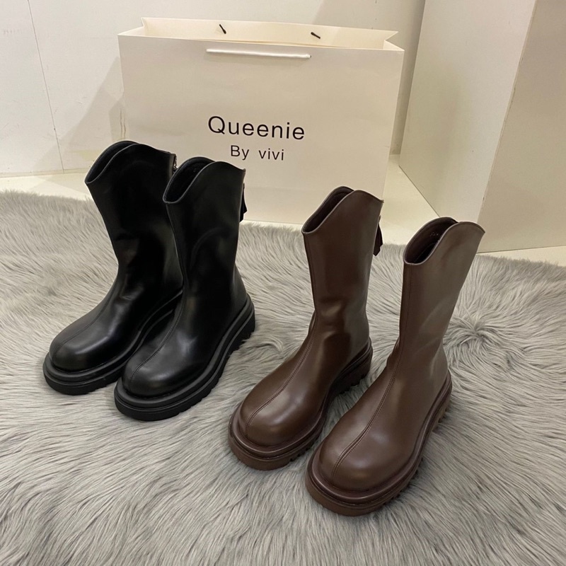 THE2001STORE | Giày boot nữ style Hàn Quốc có kéo khoá