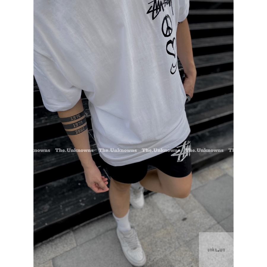 [Mirror Quaility] -Áo Tee STUSSY x N!ke Peace,Love,Swoosh,áo thun STUSSY cao cấp full túi tag