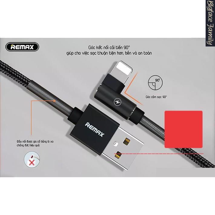 Cáp Sạc Nhanh Iphone Chống Gãy - Dây Sạc Iphone Hàng Hãng Remax RC 119i Quặp L - Bảo Hành Chính Hãng 12 T
