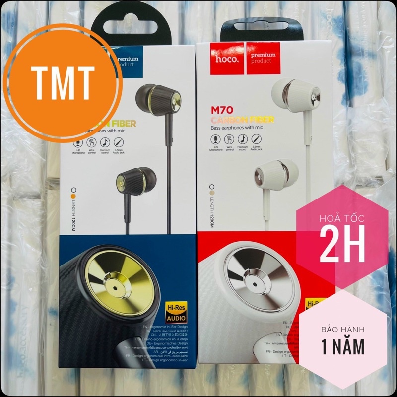 Tai nghe nhét tai Hoco M70 dây dài 1.2M, jack 3.5 âm thanh cực hay - CHÍNH HÃNG