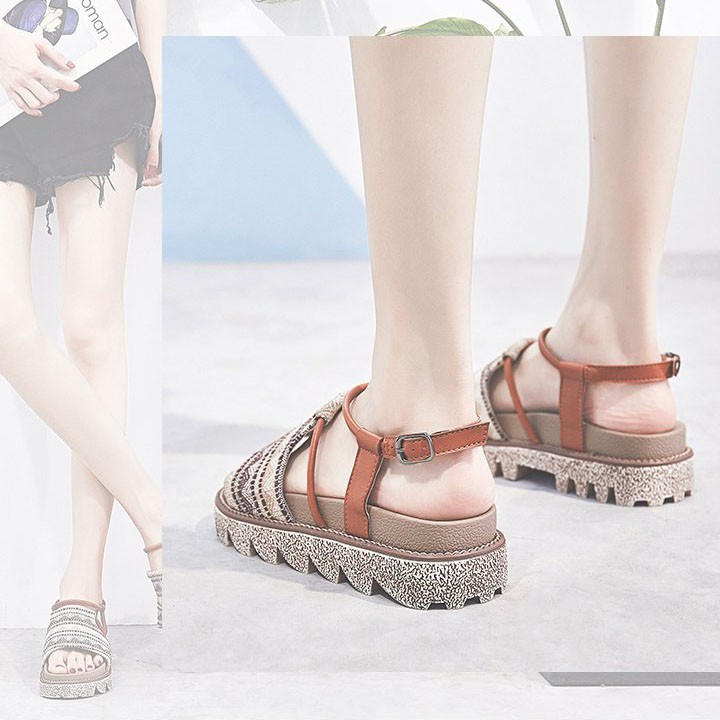 Sandal Nữ Mùa Hè 2021 Kiểu Dáng Thời Trang La Mã Cá Tính Cổ Điển