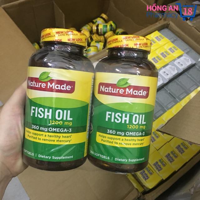 [Hàng Air Đủ bill] Dầu cá Nature Made Fissh Oil 1.200mg hộp 200 viên