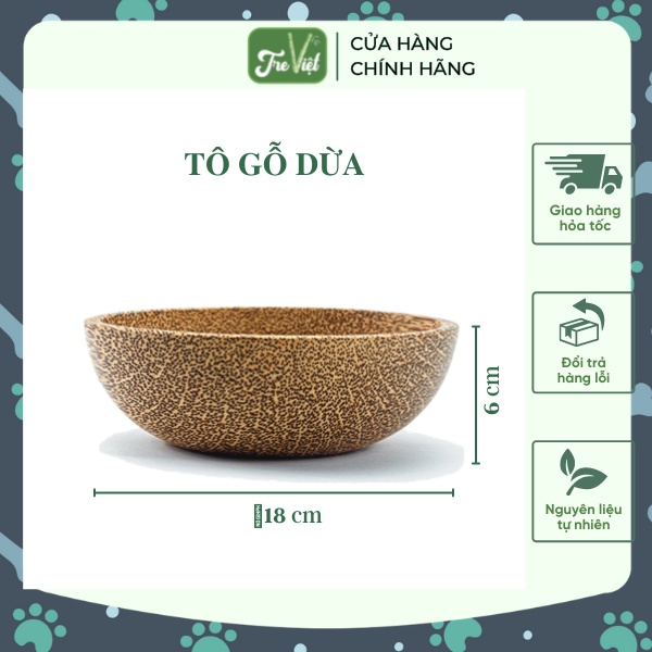 Bát/ Tô gỗ dừa- Tô gỗ đựng đồ ăn cao cấp - Coconut Wooden Bowl