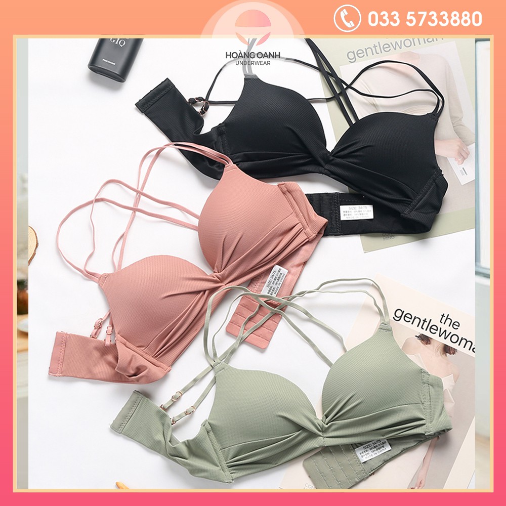 Bộ đồ lót Hoàng Oanh Underwear, set nội y không gọng mút vừa dây xoắn ngực - mã 467