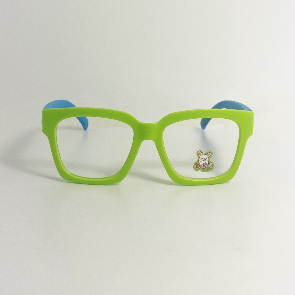 Mắt kính giả cận trẻ em gọng nhựa dẻo JJ1656 tròng kính dáng vuông chống tia UV bảo vệ mắt dành cho bé từ 4 đến 8 tuổi