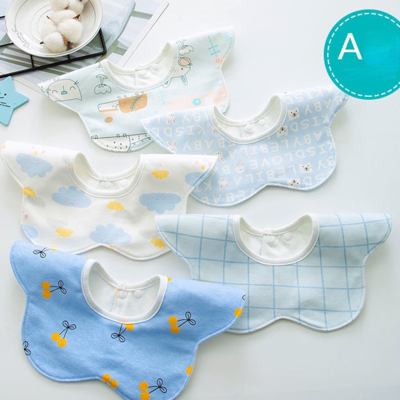 Yếm Ăn Cotton Có Thể Xoay 360 Độ Chống Nước Bọt 24 Giờ Tiện Dụng Cho Bé