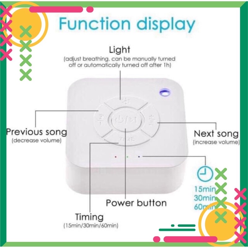 Máy Nghe Tiếng Ồn Trắng (máy white noise tạo tiếng ru giúp bé ngủ ngon, sâu giấc) + Tặng quà cho bé