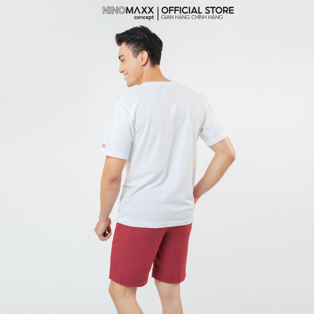 NINOMAXX Áo thun thời trang Nam tay ngắn chất cotton pha spandex trẻ trung 2012016