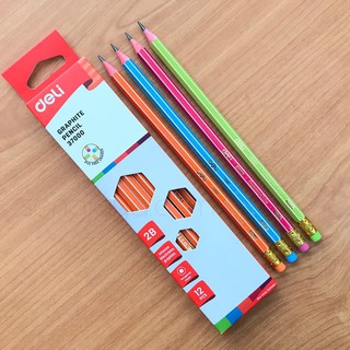 Hộp 12 Bút Chì Gỗ có tẩy 37000 Deli