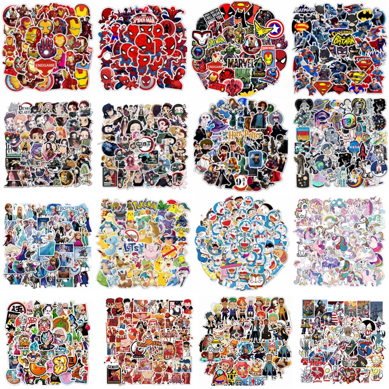 Set Sticker Dán Trang Trí Ván Trượt / Mũ Bảo Hiểm / Mũ Bảo Hiểm Họa Tiết Hoạt Hình Demon