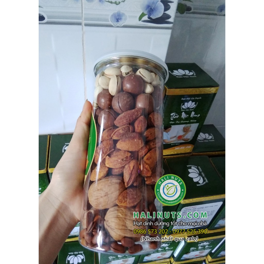 Mua 1 được 6 - Mixed Nuts 6 loại hạt còn vỏ 500g Macca, Óc Chó, Hạnh Nhân, Hạt Thông, Hạt Hồ Đào, Hat Dẻ Cười